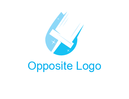 shiny mop on a drop of water logo