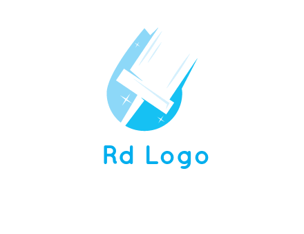 shiny mop on a drop of water logo