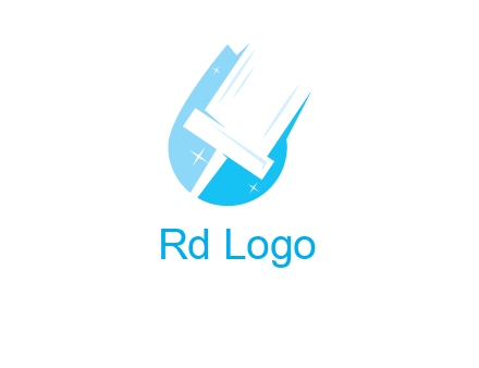 shiny mop on a drop of water logo