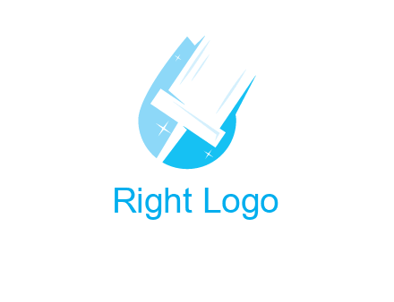 shiny mop on a drop of water logo