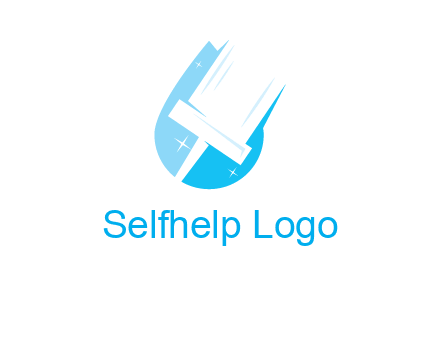 shiny mop on a drop of water logo