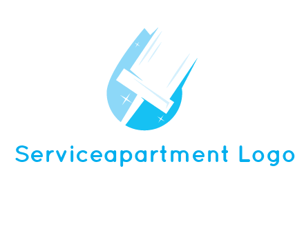 shiny mop on a drop of water logo