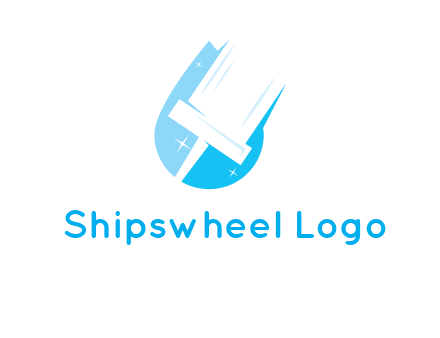 shiny mop on a drop of water logo