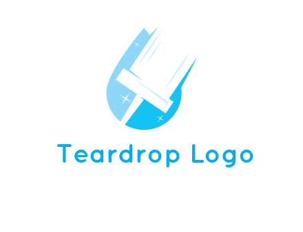 shiny mop on a drop of water logo