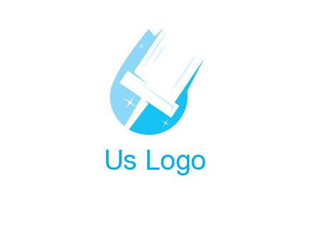 shiny mop on a drop of water logo