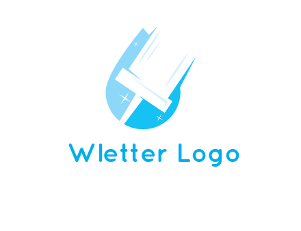 shiny mop on a drop of water logo
