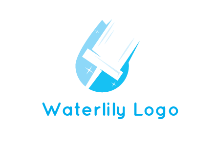 shiny mop on a drop of water logo