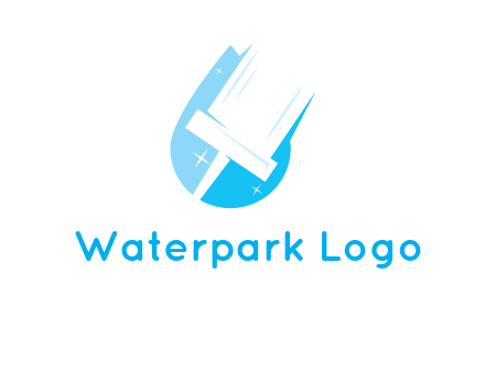 shiny mop on a drop of water logo