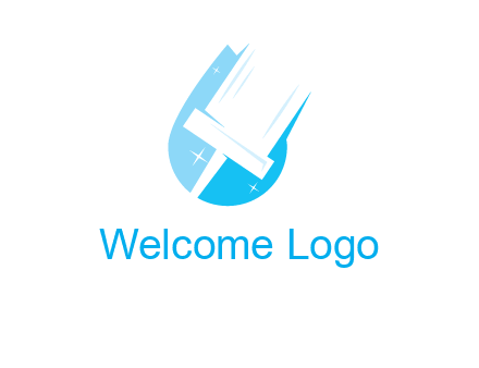 shiny mop on a drop of water logo