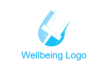 shiny mop on a drop of water logo