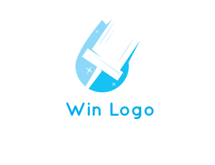 shiny mop on a drop of water logo