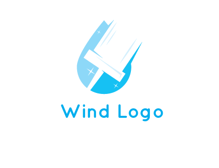 shiny mop on a drop of water logo