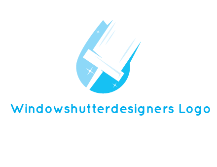 shiny mop on a drop of water logo