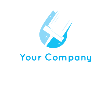 shiny mop on a drop of water logo