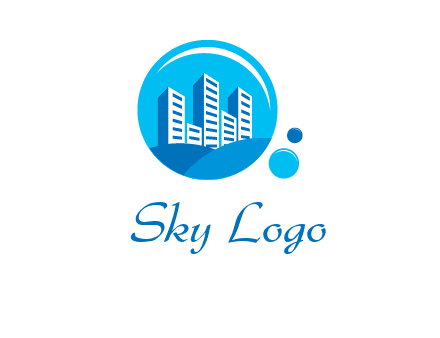 skyscrapers in bubbles logo