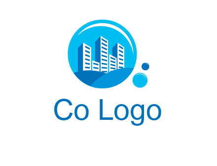 skyscrapers in bubbles logo
