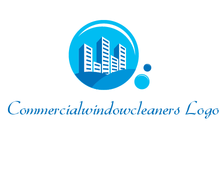 skyscrapers in bubbles logo