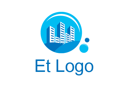 skyscrapers in bubbles logo