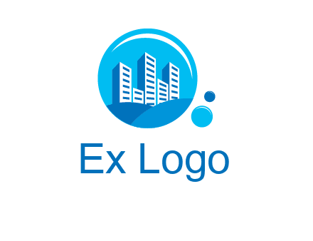 skyscrapers in bubbles logo