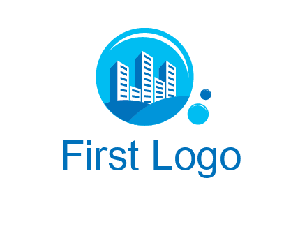skyscrapers in bubbles logo