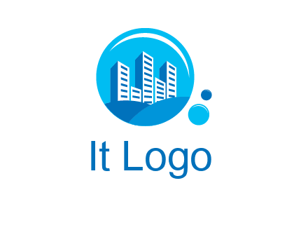 skyscrapers in bubbles logo
