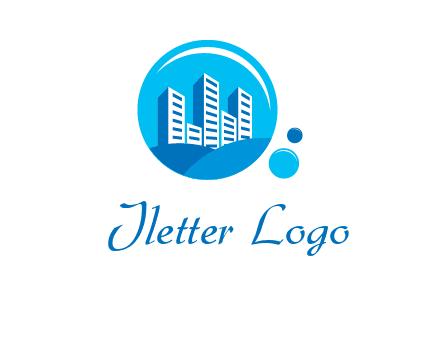 skyscrapers in bubbles logo