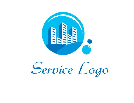 skyscrapers in bubbles logo