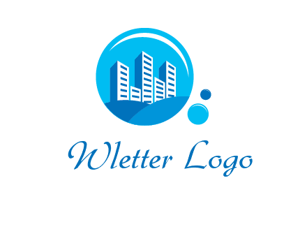 skyscrapers in bubbles logo