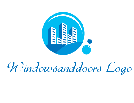 skyscrapers in bubbles logo
