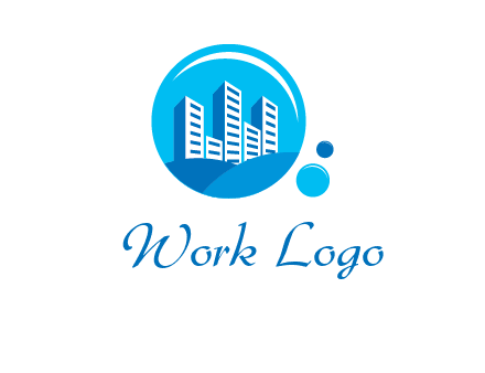 skyscrapers in bubbles logo