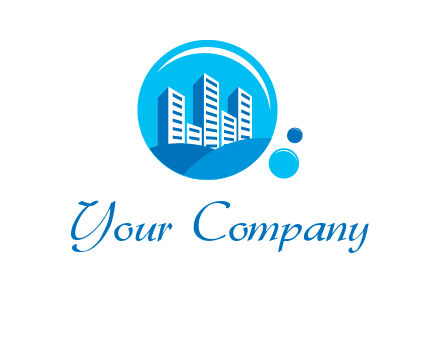 skyscrapers in bubbles logo