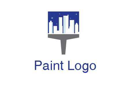 city skyline on a paintbrush icon