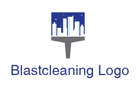 city skyline on a paintbrush icon