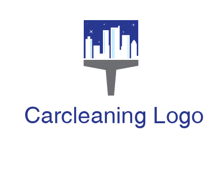 city skyline on a paintbrush icon