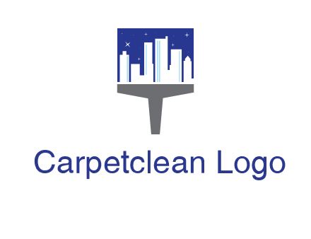 city skyline on a paintbrush icon
