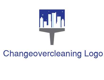city skyline on a paintbrush icon