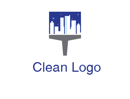city skyline on a paintbrush icon
