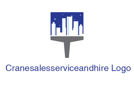 city skyline on a paintbrush icon