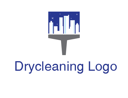 city skyline on a paintbrush icon
