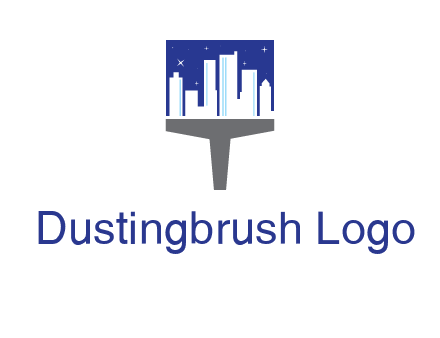 city skyline on a paintbrush icon