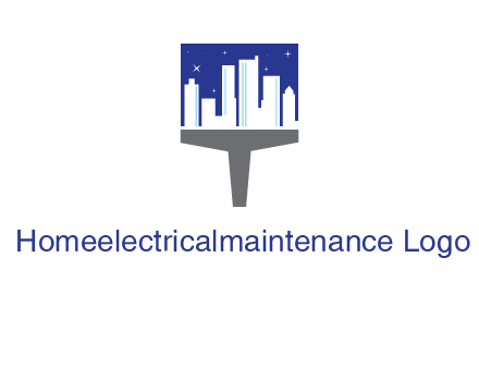 city skyline on a paintbrush icon