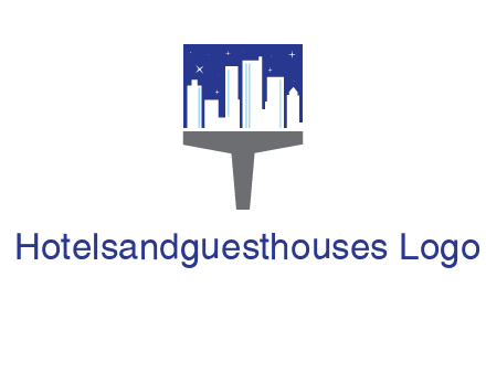 city skyline on a paintbrush icon