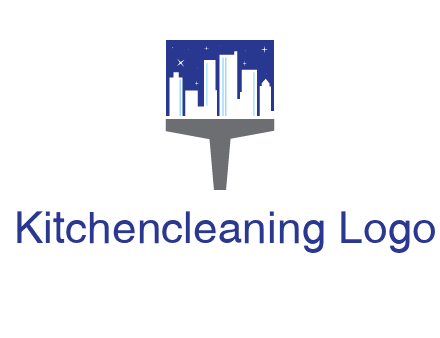 city skyline on a paintbrush icon