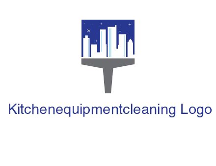 city skyline on a paintbrush icon