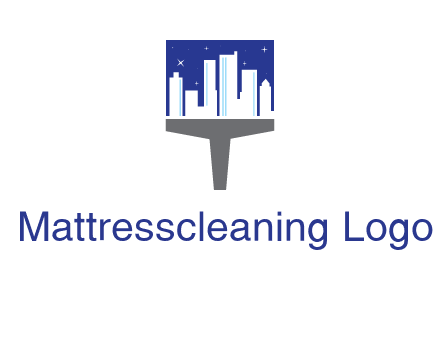 city skyline on a paintbrush icon