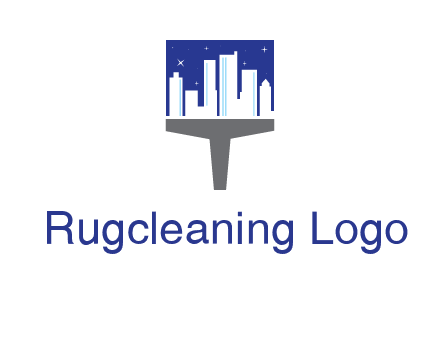 city skyline on a paintbrush icon