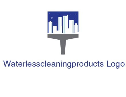 city skyline on a paintbrush icon