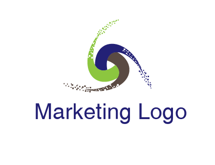 green, blue and brown swirl logo