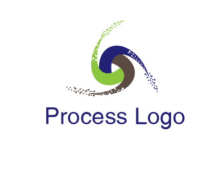 green, blue and brown swirl logo