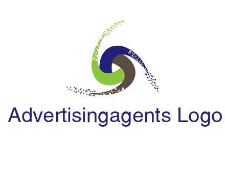 green, blue and brown swirl logo